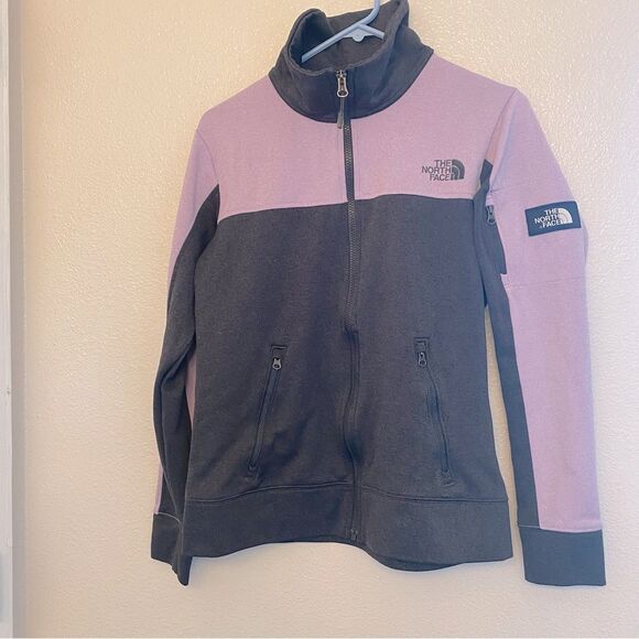 The North Face lavender gray full zip polyester fleece lined soft jacket M - Picture 1 of 11